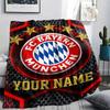 1pz Coperta in Flanella Personalizzata con Nome e Motivo FC Bayern Monaco Adatta a Tutte le Stagioni per Arredamento Casa Calore e Comfort Regali Regalo Festivo_xia