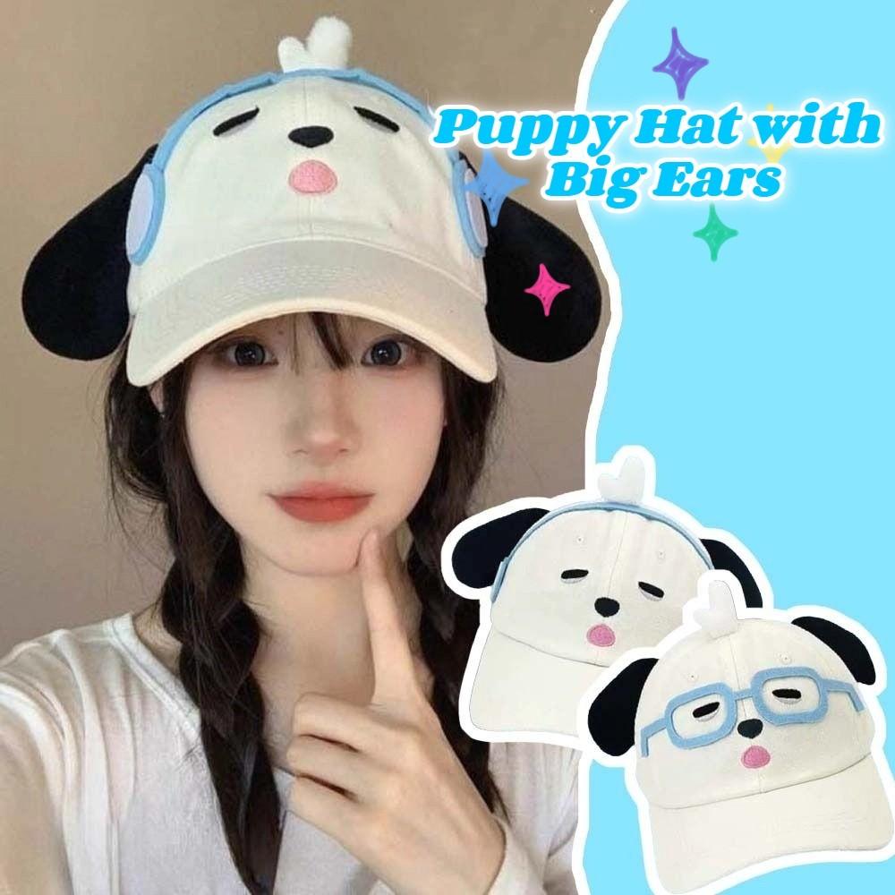 Sweet Eyewear Puppy Cap Adjustable Puppy Hat with Big Ears Trendy Cartoon Peaked Cap  Daily