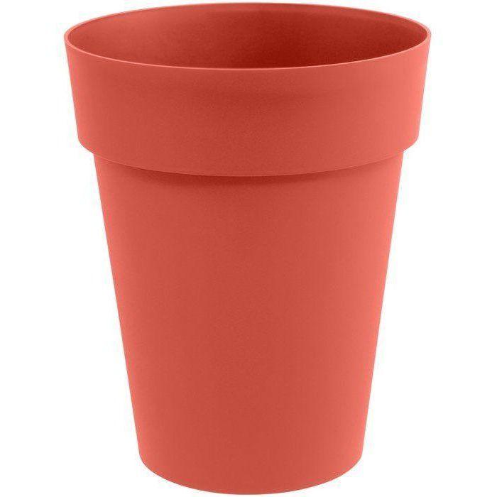 Pot de fleurs - TOSCANE - Plastique - Orange Terre Battue - Rond mi-haut - Ø44x53cm - 50L - EDA