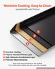 Carbon Steel Griddle 63x41 cm Flat Top Pre-Seasoned Plate Handle, for BBQ Eggs Burger, Even Heat Distribution, Non-Stick Portable Rectangular Family
