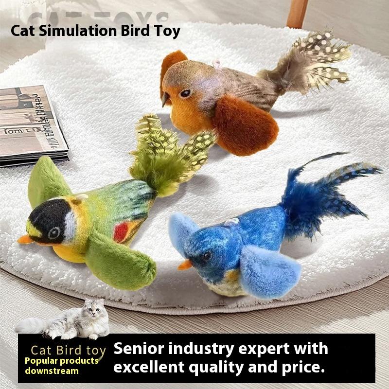 

Wholesale Simulated Bird Sound Pet Toys Elastic Hanging Self-Hi Cat Toys Scratch-resistant Kittens Bored Toys
