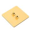 Toggle Switch Imitation Gold Stainless Steel Panel Dual Control Wall Toggle Switch AC250V