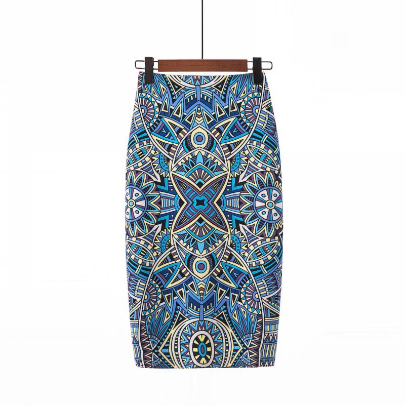 

Digital Print Women s Pencil Skirt - Hip-Hugging, Half-Length S