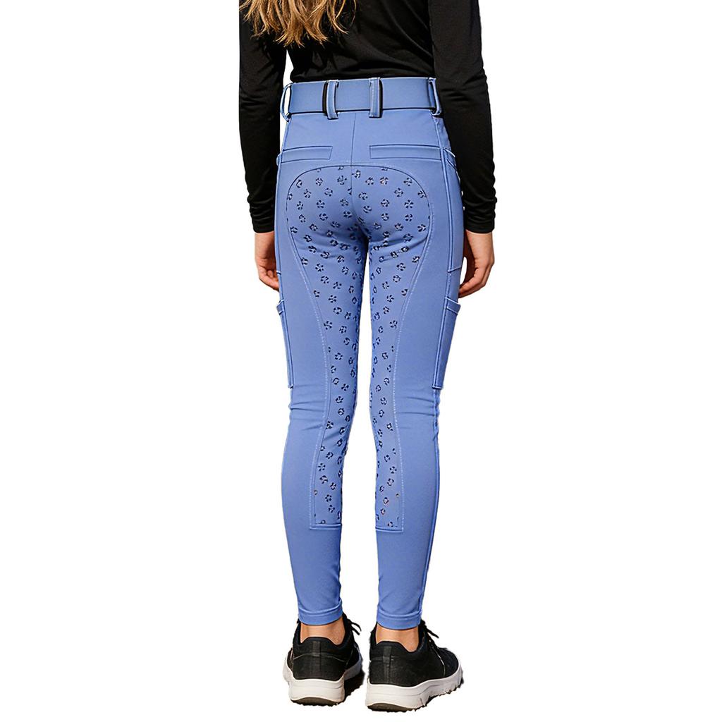 Boys Girls Horseback Riding Leggings Full Seat Anti-slip Breeches with Multiple Pockets for Equestrian Sports Kids