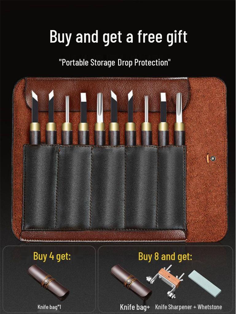 Carving Knife Set: Woodworking Tools, Student Woodcut Art, Walnut Carving Seal