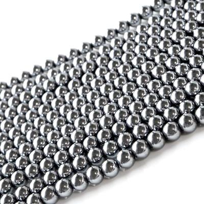 [GOLDSTEIN] Hochreine Terahertz-Gesteinsperlen, Rund, ca. 40 cm lang, 4 mm dick