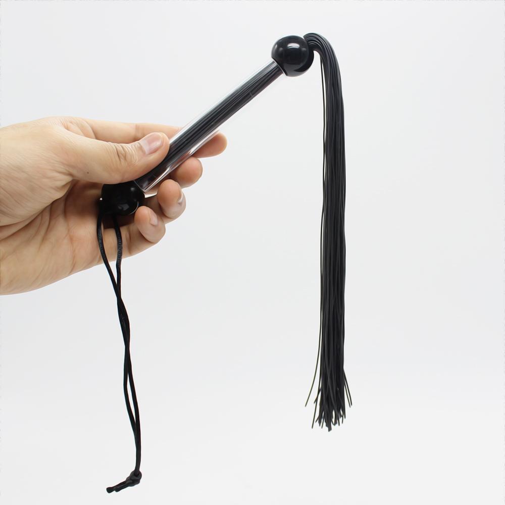 VaHppy Small Whips 100G 39CM Transparent Handle Rubber Tassel Tail 6colors SM BDSM Stuff Adult Products Sex Toys Couple Flirting Ass Pumping