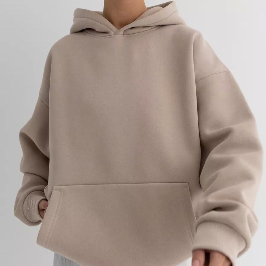 Women's Long-sleeve Hooded Sweatshirt for Autumn/winter – Loose and Casual Top