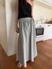 I Comma I Belted Flare Skirt (Khaki)