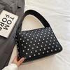 Fashion Sling Handbags Shopper Bag Rivets Design Hobo Shoulder Bags 2024 Black Punk Style Underarm Shoulder Handbag And Purse