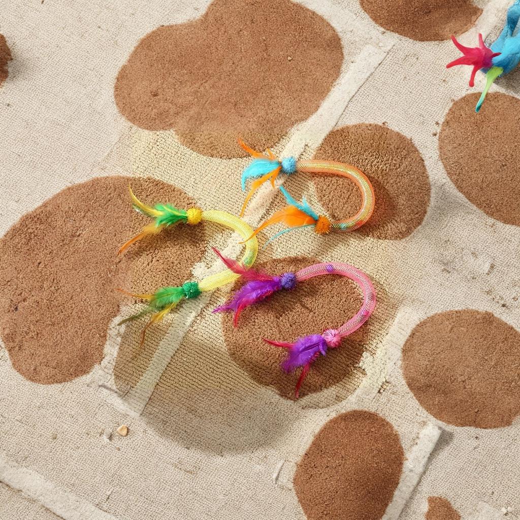 Feather Toy Elastic String Teaser Wand Catnip Ball Interactive Pet Toy