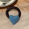 Ponytail Holder High Elasticity Hair Rope Plaid Heart Decor Tie School Uniform Elastic Pleated Tie Band No Scalp Strangling Accessories for