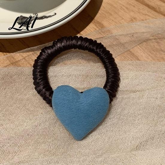 Ponytail Holder High Elasticity Hair Rope Plaid Heart Decor Tie School Uniform Elastic Pleated Tie Band No Scalp Strangling Accessories for
