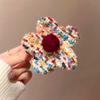 Flower Hair Clip Hair Accessories Woolen Hair Clip Ponytail Cartoon Hair Clip Sweet Felt Gripper Updo