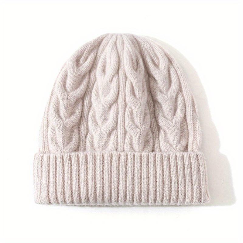 Cappello invernale da donna Autunno Unisex Fatto a mano Donna Cappello caldo 100% Lana Lavorazione a trecce Berretto Cappelli da ragazza Donna Berretto Donna Cappelli Spessi Chunky Elastici