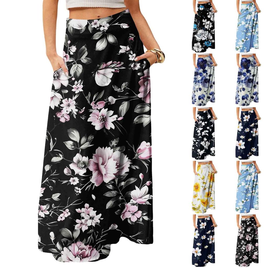 Women's Flowy Maxi Dress Regular Casual Summer Bohemian Skirt