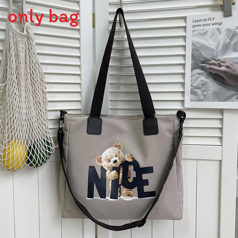 Bolso Tote de Lona Oxford para Mujer con Estampado de Letras Suave para Hombro Uso Diario