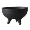 Flower Pot Ceramic Tripod Ding Tray Table Ornament for Courtyard Lightweight Black 17x10cm