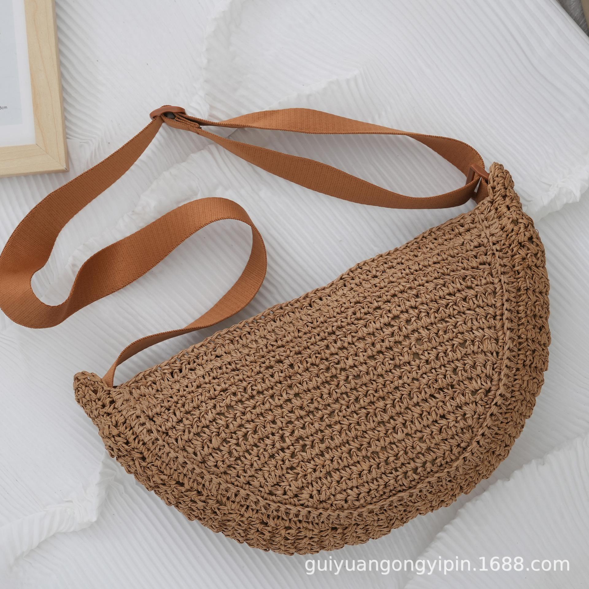 

Forest Lazy Style Crossbody Bag Bohemian Handmade Grass Woven Bag Leisure Vacation Beach Women s Woven Dumpling Handbag New