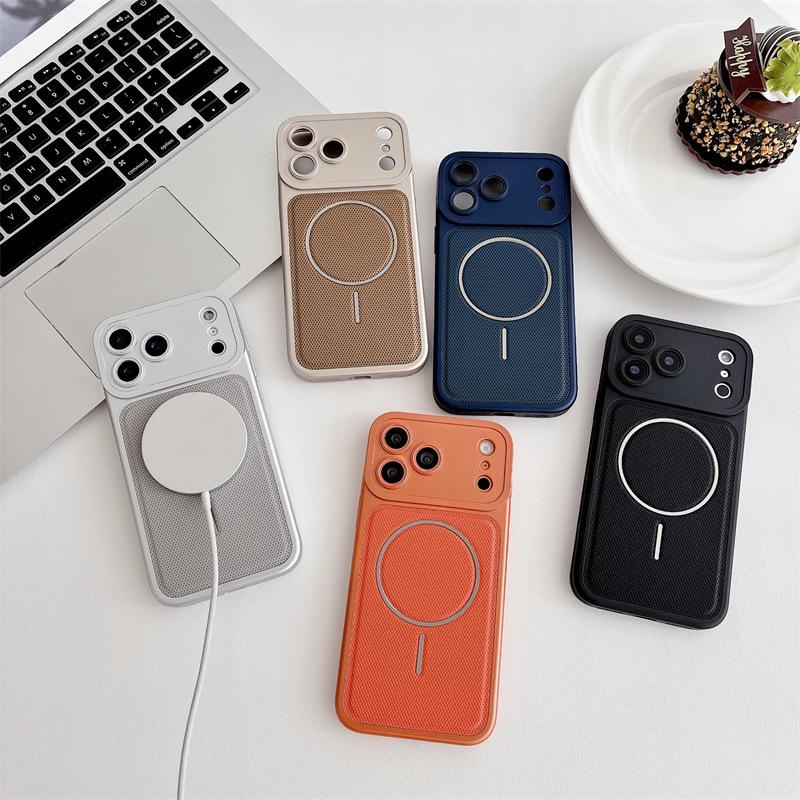 Premium Triangle Pattern Magnetic Anti-Fall Case for iPhone 14/13 & Apple 17/16/15 Pro Max