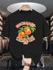 Retro French Orange Enchante Marche Graphic Unisexs T Shirt Crew Neck Cotton Tee Vintage Casual Top Present For Retro Art Male Fans