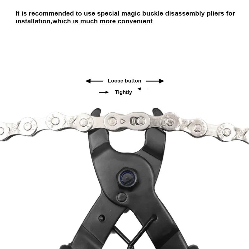 Bike Master Link Pliers Quick Install Remove Magic Buckle Clamp Portable Chain Remover for MTB Road Bike Cycling Repair Tool