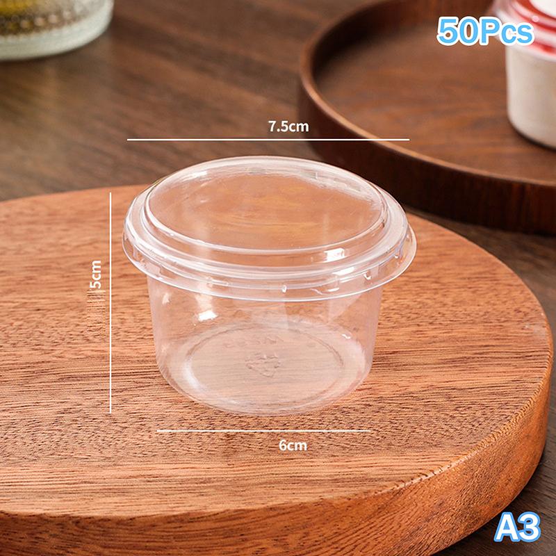 10/50Pcs Dessert Cup With Lid Transparent Ice Cream Cups For Pudding Yogurt Cups Mousse Cake Box Baking Packaging Container