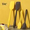 Heat Resistant Pastry Spatula Non-stick Ergonomics Handle Two Color Multi-purpose Resilient Silicone Scraper for Kitchen
