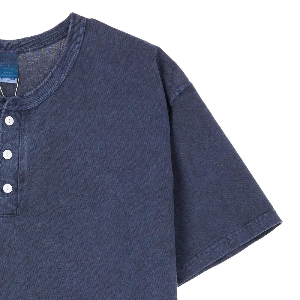 Guson Henley Neck Short Sleeve T-Shirt - Pigment Navy