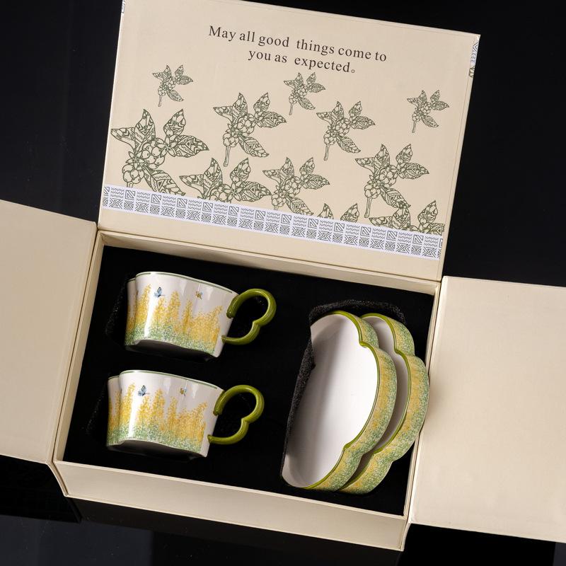 Talented Flower "Poem of Nature" Birthday Gift Cup for Girlfriend Wedding Engagement Premium Coffee Cup Gift Box