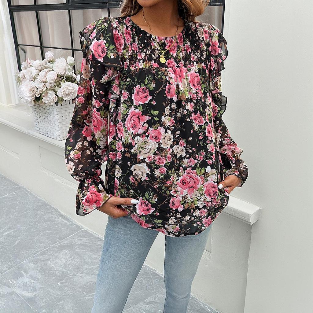 Di Yun Omei Women's Autumn/Winter Long Sleeve Shirt - 2023 Trendy Commute Style