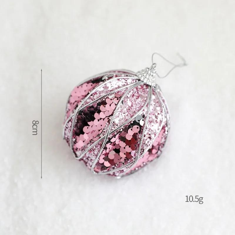 6pcs Pink Foam Ball Christmas Tree Decorations Christmas Tree Diy Pendant.