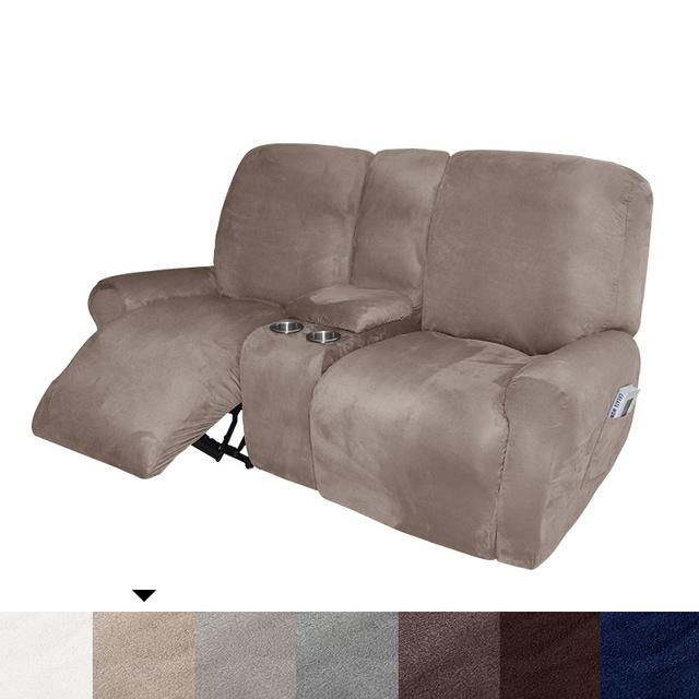 

2-местный чехол для дивана с подстаканником, нескользящие чехлы для кресел, эластичный замшевый чехол для дивана «все включено» для гостиной