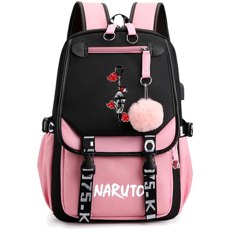 Anime Naruto Ryggsäck Canvas Bokväska Back To School Väska för flicka Pojke Tonåring Skolväska Ryggsäck Herr Dam Fritid Resväska