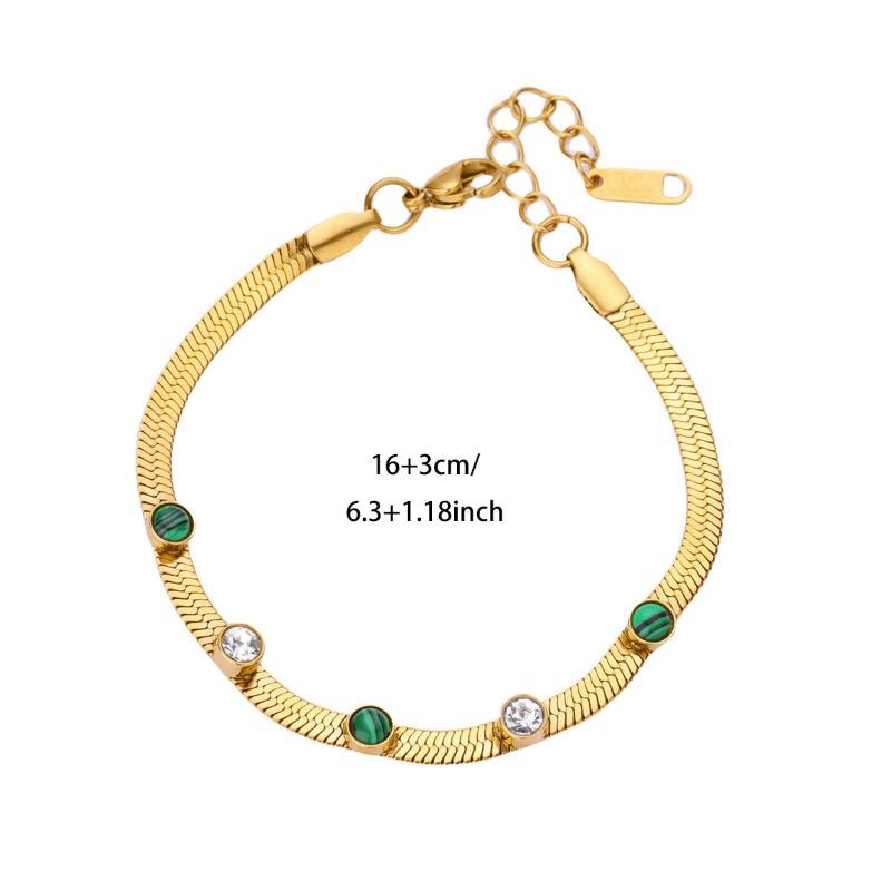 New Colored Diamond Zircon Bracelet High-grade Gold-plated Stainless Steel Non-fading Temperament Blade Chain Jewelry
