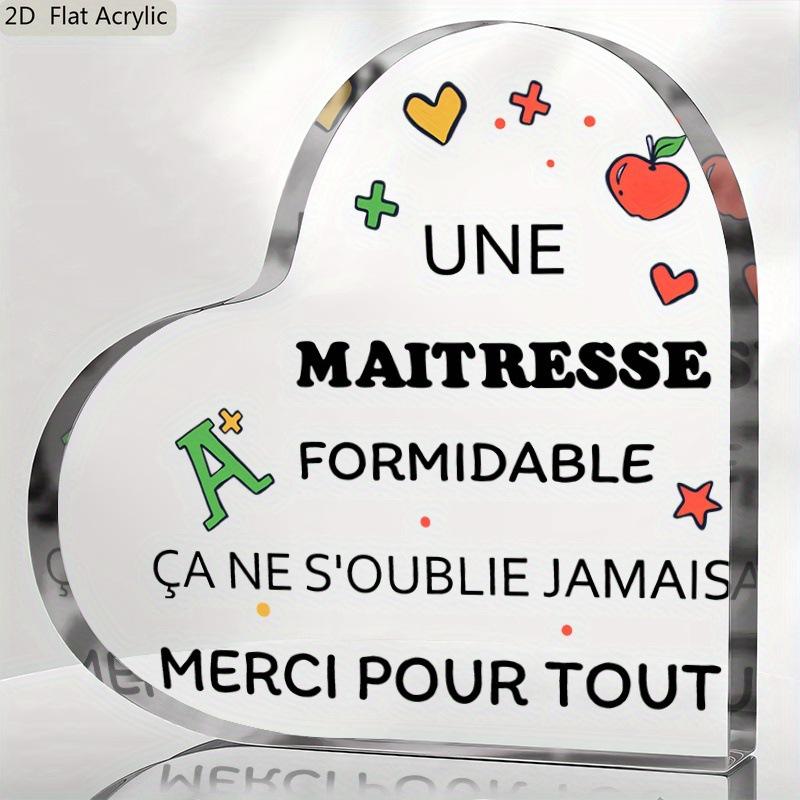 

1PC Acrylic Heart Plaque for Teacher s Day Gifts, Best Teacher Ever Thank You, Paperweight Keepsake Gifts for Teacher Anniversary 10*10cm