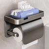 JEPPE Bathroom Tissue Box Holder, Wall-Mounted Toilet Space Aluminum Tissue Dispenser, No Drilling Required, Toilet Paper Roll Holder, Waterproof