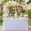 4/5/6/8Ft Spandex Tablecloth,Wrinkle Free Fitted Table Cloth Cover with Skirt for Parties Weddings Birthday Banquet Baby Shower