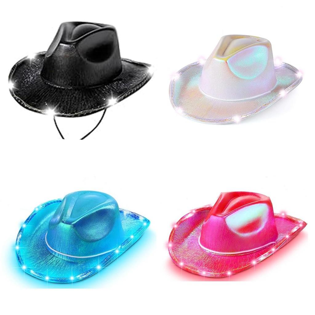 Halloween Party Colorful Led Hat With Eva Cowboy Style For Cosplay Events