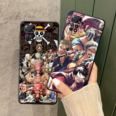 Black Soft Shell Case for Xiaomi Redmi 10C K40 Pro 12C A2+ A3X A1+ K80 A4 13C 9T A5 9 14C 9A 9C A3 10A One Piece Cool Luffy