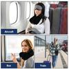 Velvet Stuffable Travel Pillow Adjustable Neck Size U-Shapes Pillow Neck Pillow Storage Bag  Office
