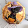 Schwarzes Katzenmuster, automatischer Klappschirm, tragbares und faltbares Design, 8 Schirmrippen, ein Weihnachts- oder Geburtstagsgeschenk.
