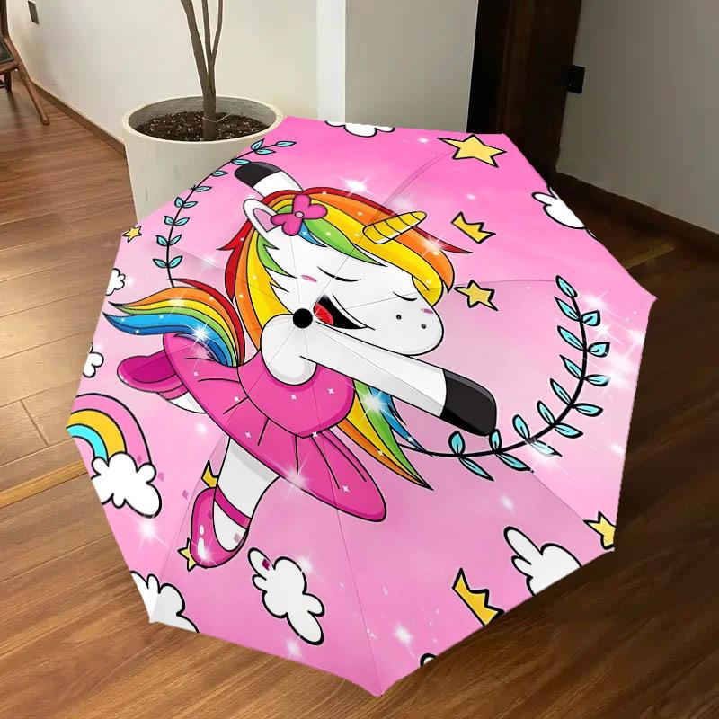 1PC Unicorn Ballet Umbrella-8-Rib Reinforced Portable Folding Travel Suitable for All Seasons Outdoor Daily Use-G363