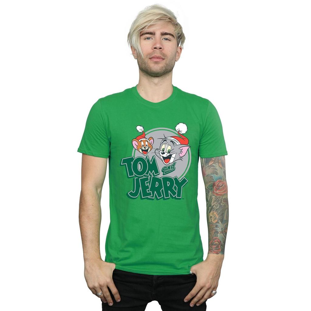 Tom and Jerry Mens Christmas Greetings T-Shirt