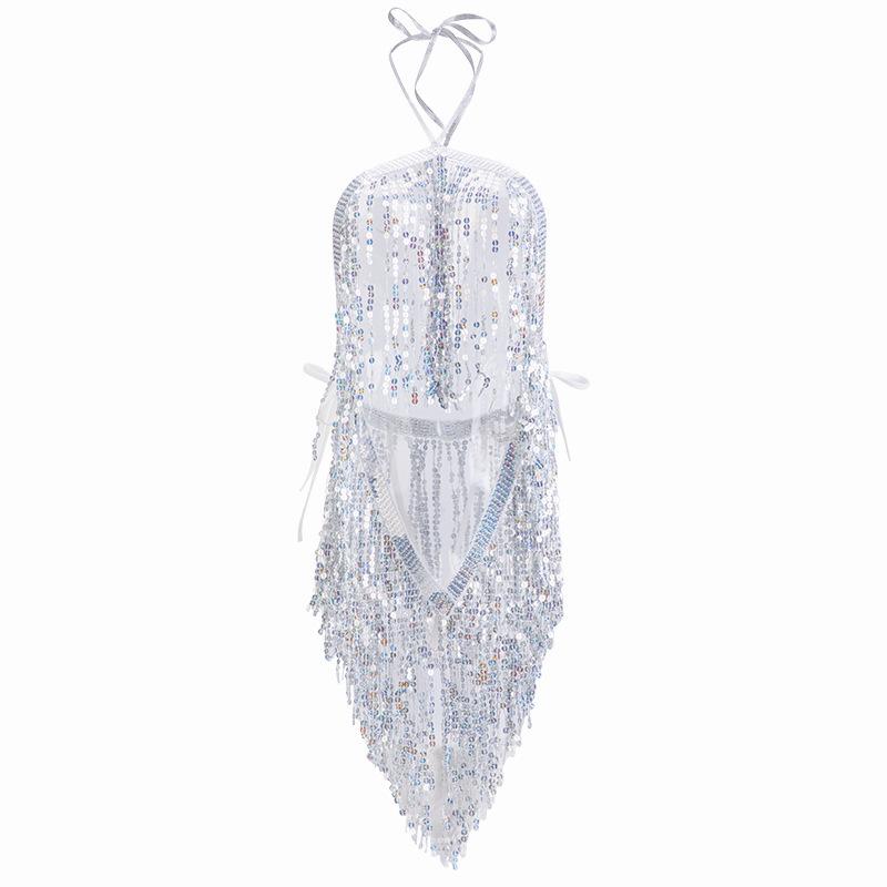 Sexy Lingerie Sexy Uniform Nightclub Hollow Latin Dress Sequined Fringed Skirt Female Passion Temptation