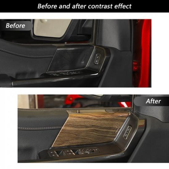 Door Interior Decoration Panel Cover Wood Grain Accessories For + Ford F150