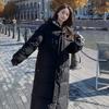 Winter jacket long over-the-knee cotton jacket women's 2025 new padded jacket plus-size couple Korean version of cotton jacket