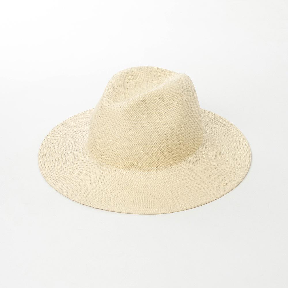 European and American Fashion Casual Hand-woven Papyrus Wide-brimmed Jazz Hat Summer Outdoor Travel Sun Protection Sunshade Straw Hat Tide