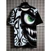 Evil Monster Pattern Print Versatile T-Shirt Fashionable Comfortable Breathable Soft Casual Sports Short Sleeve T-shirt