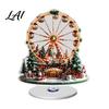 Festive Desktop Decor Acrylic Ferris Wheel Christmas Ornament 360° Rotating Snow House Tabletop Holiday Ornaments Decor Decoration for Offices Home